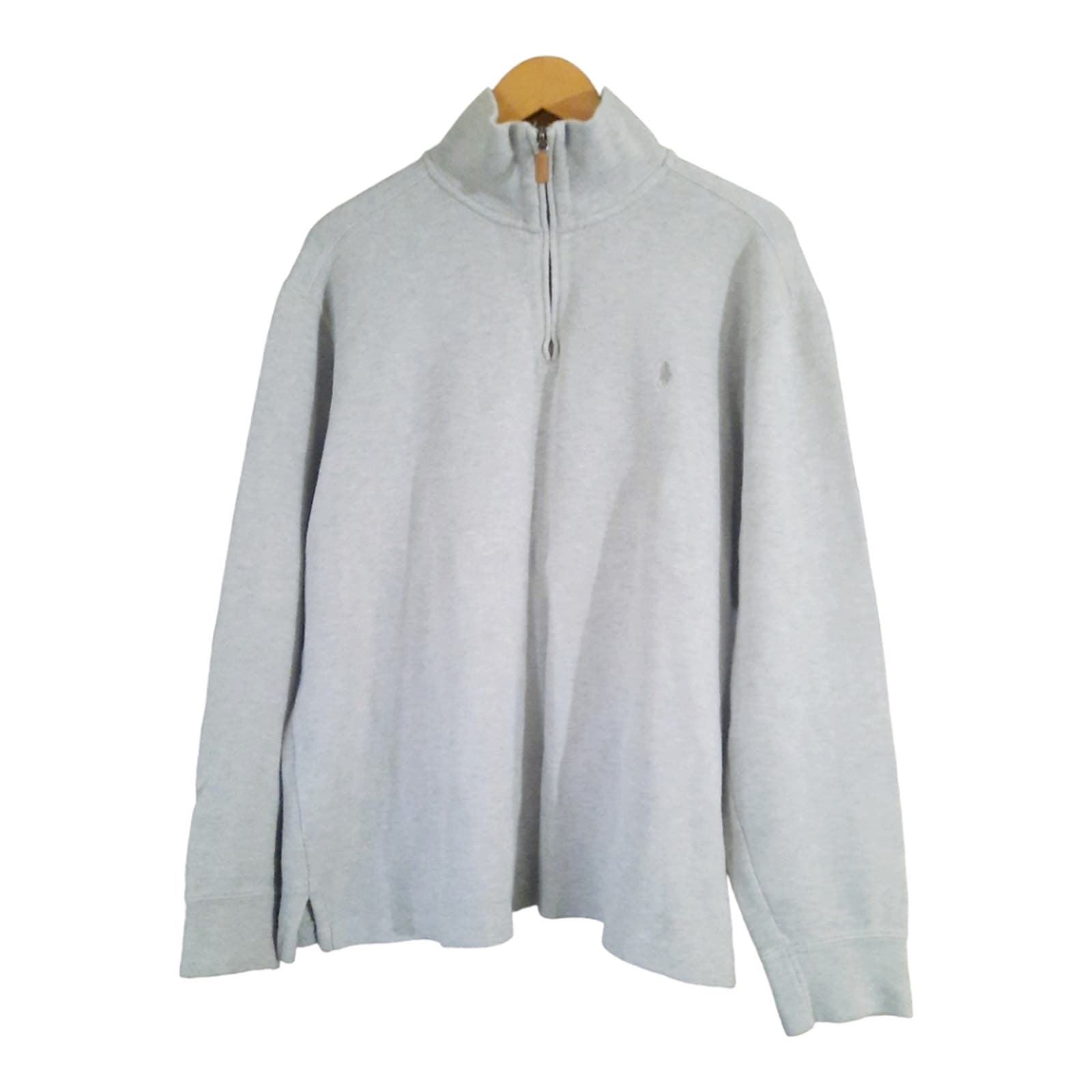 Polo Ralph Lauren Mens Gray 1/4 Zip Long Sleeve Mockneck Pullover Size Xl